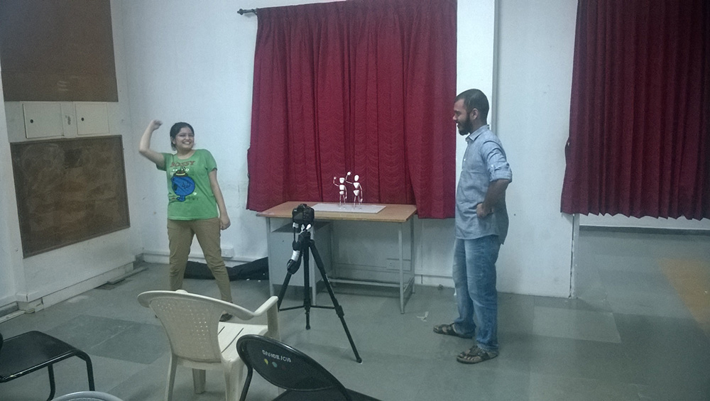 Students build wireframe armatures and shoot action tests.