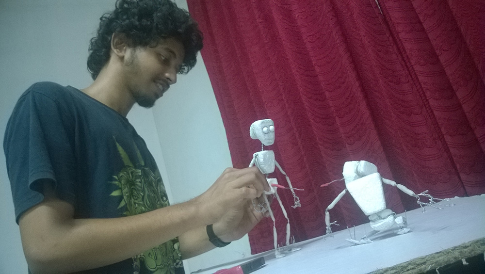 Students build wireframe armatures and shoot action tests.