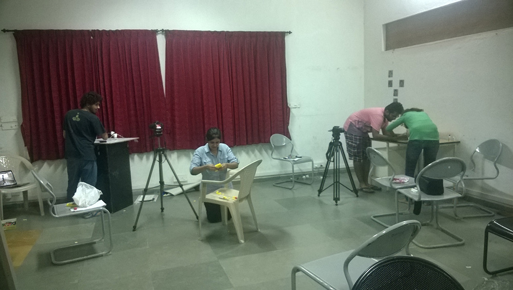 Students build wireframe armatures and shoot action tests.