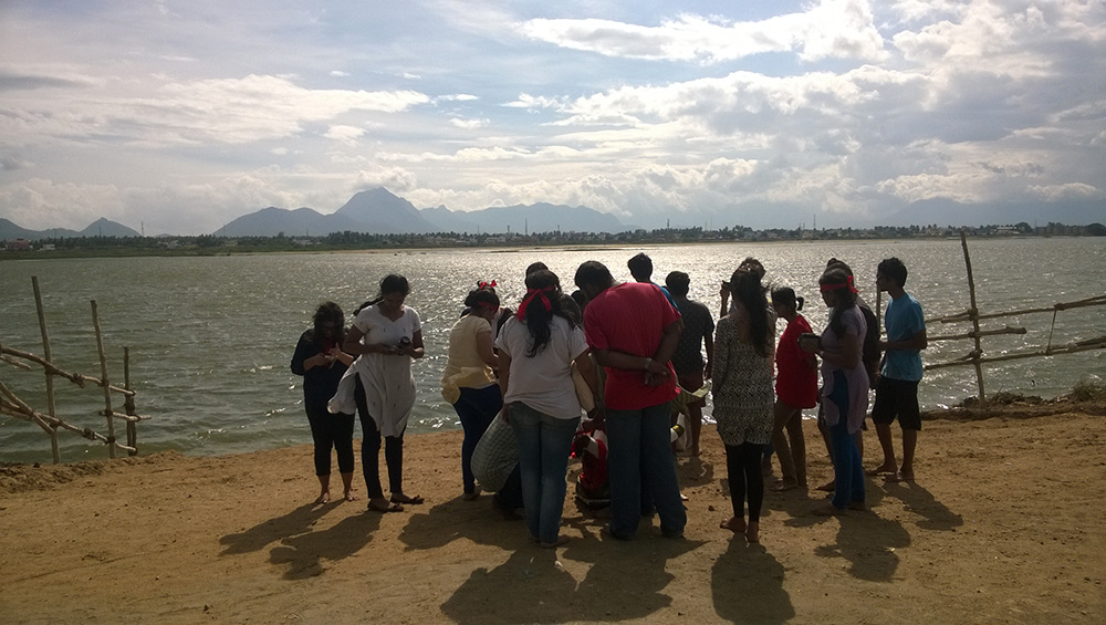 And finally .. the visarjan at the Ukkadam lake