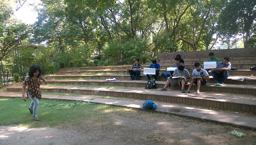 Live rapid sketching at the beautiful amphitheatre