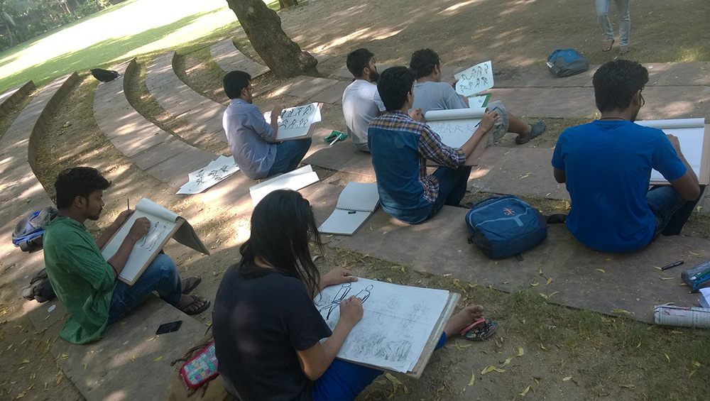 Live rapid sketching at the beautiful amphitheatre